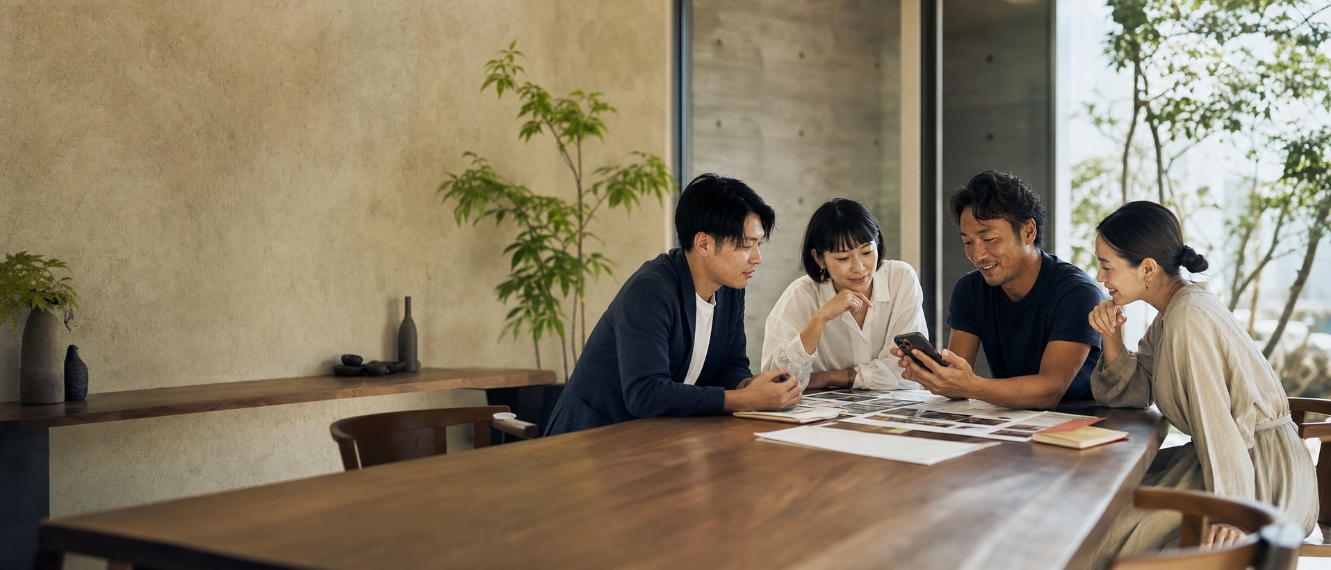 企業とクリエイターが一緒にPR企画を考える打ち合わせの様子